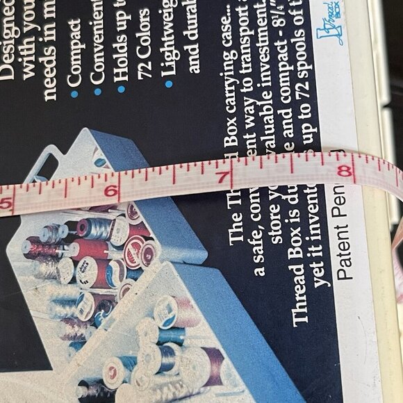 Vintage Thread Box 72 Spool Holder Plastic Carrying Case Made In USA Sewing - Picture 9 of 9